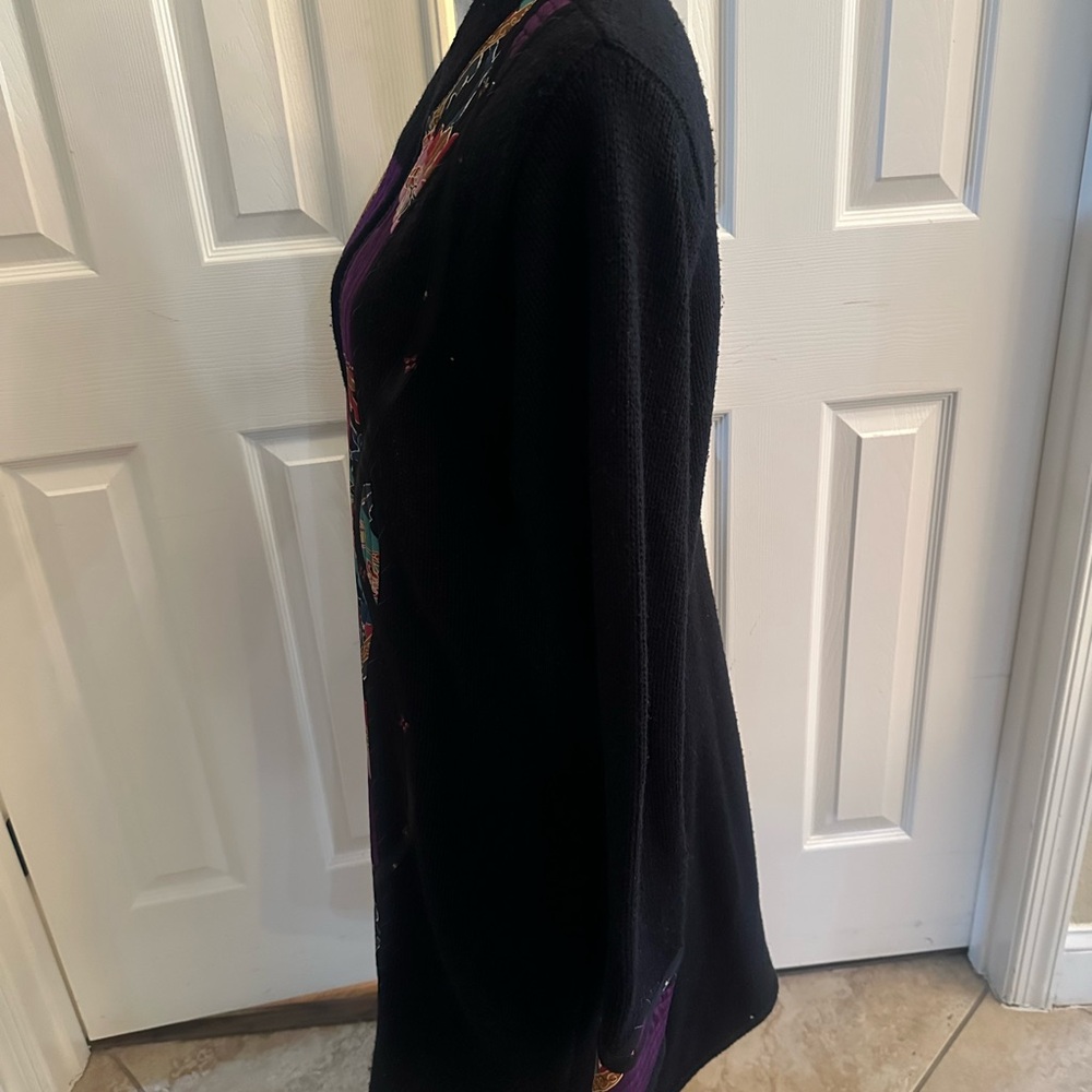 Large Black And Multicolored Patchwork Cardigan L… - image 4